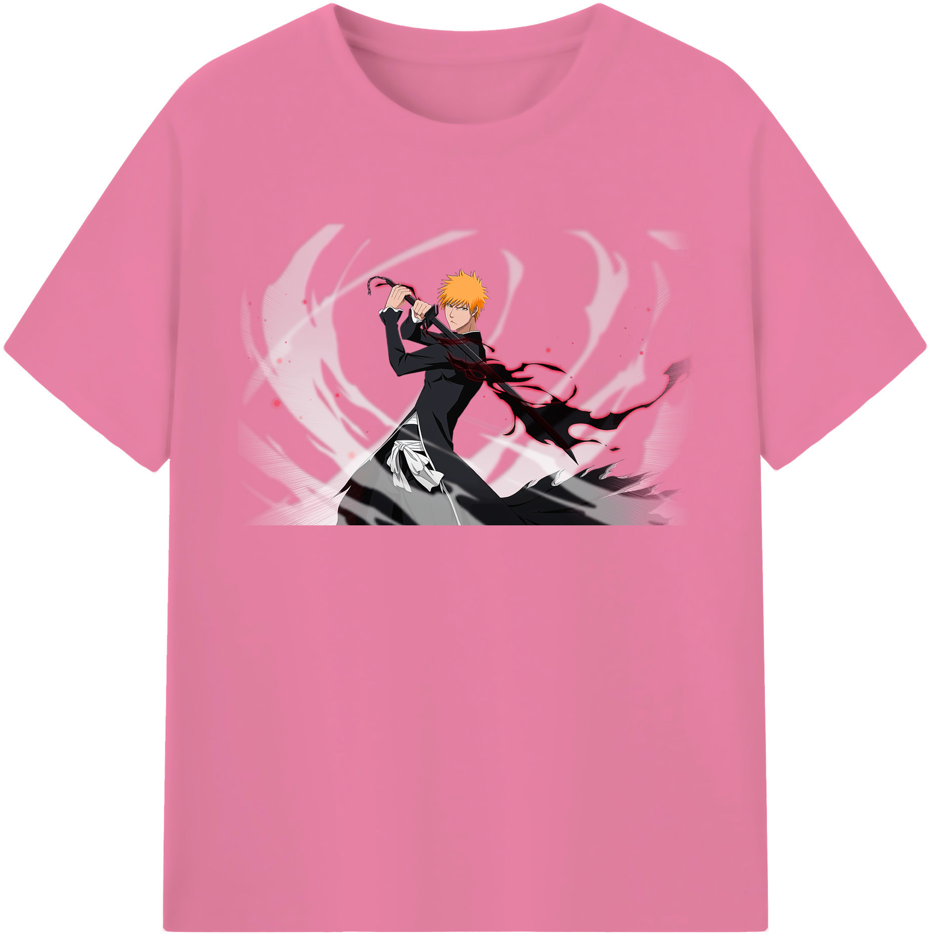 （画像用） ブリーチ 黒崎一護（くろさき いちご）BLEACH Kurosaki Ichigo 綿100％半袖Tシャツ（フロントプリント）